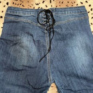 Lace Up Back Ultra Flare Jeans 15 32